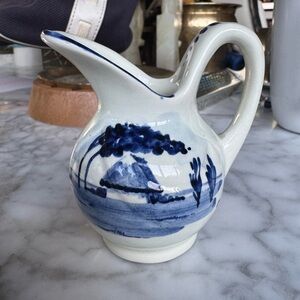 Vintage 1960s Dutch blue and white Regina Delfts creamer jug